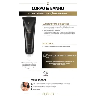Loção Hidratante Desodorante Corporal Eudora Velvet Exclusive 200ml - Único