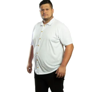 Camisa Masculina Manga Curta Plus Size G1 G2 G3 - Azul