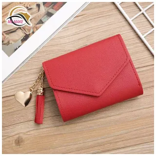 Porta-Cartões com Franjas - Bolsa de Mão Feminina - Vermelho