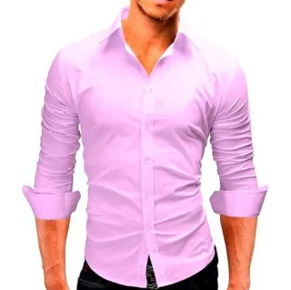 Camisa de Luxo Pronta Entrega - Homens Slim Fit, Masculina Elegante - Branco