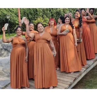 Vestido multiformas em tecido fluit: terracota, fucsia, rosa canela, lilás e mais cores - MENTA