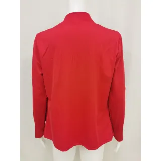 Blazer Feminino Plus Size Casual Lisa Verão/Primavera/Outono/Inverno - Vermelho