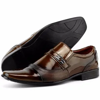 Cedro Verniz Masculino Social Sapato Dhshoes - Cedro