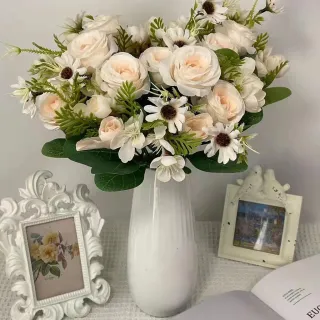 Flores Artificiais Rosa Cabeças Peônia MT1113-5 - Decoração - Kit com 3 unidades - LILAS