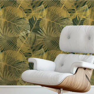 Parede Adesivo Floral Costela De Adão Verde - Autocolante 1m x 50cm - Único