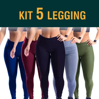 Moda LLevo - Kit 5 Calça Legging Suplex Fitness Não Fica Transparente - VOU ESCOLHER AS CORES DO KIT