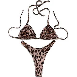 Feminina cortininha fio dental asa delta, biquíni todo forrado sem bojo - Biquíni Preto