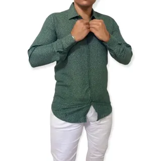 Estampada Social Camisa Verde - P
