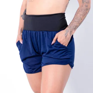 Short Dry Fit Feminino com Bolsos para Caminhada, Academia e Fitness - Roxo