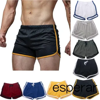 Calções de Malha Esportiva Masculinos para Ginástica e Corrida - Vermelho