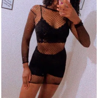 Veste PP ao GG - Vestido Sensual Manga Longa Arrastão para Festa - Único