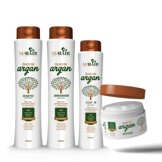 Oferta Relâmpago! Kit Completo Mahair Óleo de Rícino Força e Crescimento: Shampoo, Condicionador, Máscara Capilar e Leave-In - Cinderela