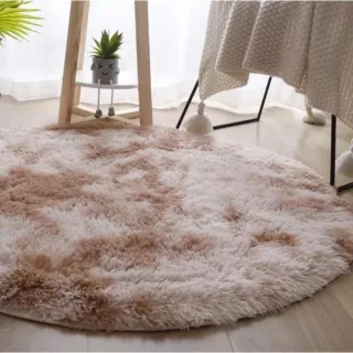 Grande Tapete Redondo Felpudo Peludo de 1,3 M - Azul