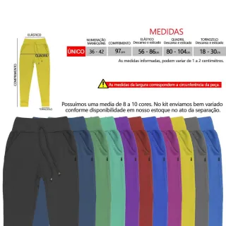Confortável calça moletom feminino ribana cintura alta fitness - ÚNICO(Veste Manequins 36 e 42)