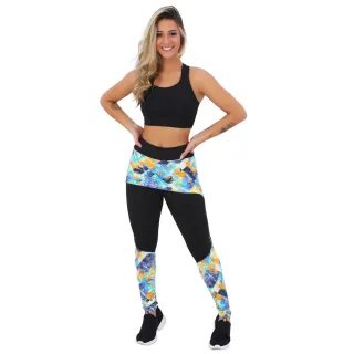 Roupas Femininas Fitness Conjunto Aranha Legging e Top Tapa Bumbum A14 - GG - 44