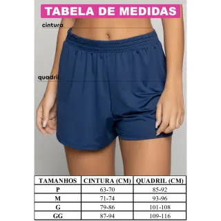 Moda Praia Verão - Saida de Praia Curto Feminino em Cores Lisas - Proteção UV - Azul Marinho
