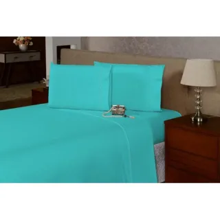 Lençol Queen Box Liso - 3 Peças - Diversas Cores - Verde Bandeira