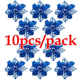 Presente de Ano Novo - Árvore de Natal Artificial com Glitter (10 peças) - Royal Blue