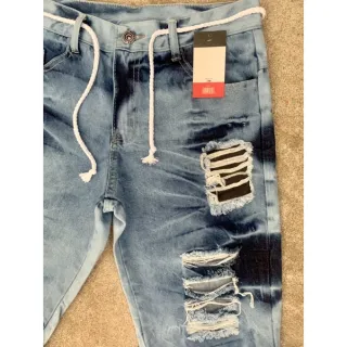 Rasgado Bermuda Jeans Masculino Shorts Rasgada - 42