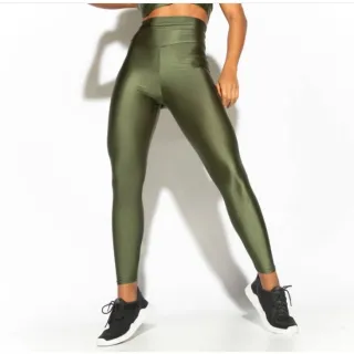 Legging Cintura Alta Cirre Brilho Molhado Couro Lycra - Azul Marinho