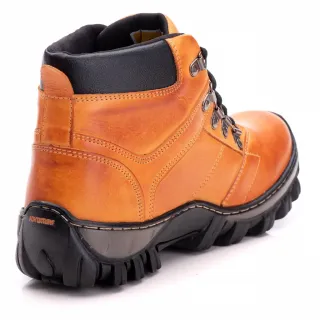 Adventure Masculina Bota Caterpillar em Couro com Palmilha Gel Macia - Milho