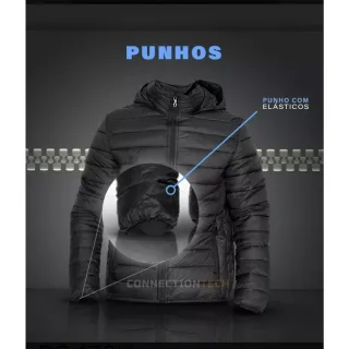 Jaqueta Puffer Masculina de Nylon Corta Vento Reforçada - P (LIsa)