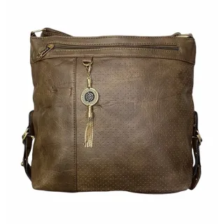 Importada Bolsa Feminina Transversal Grande Com Chaveiro Tiracolo 2 Divisórias - Preto