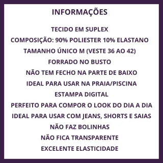 Suplex Body Feminino Cavado Estampas Varias - Maio Praia Bory - onca marrom