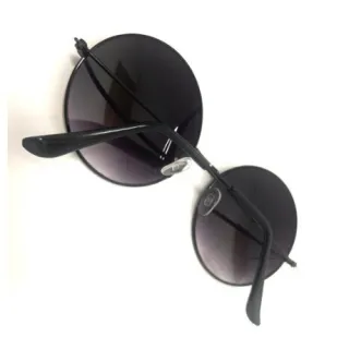 Moda Vintage Unisex Óculos De Sol Feminino Redondo Ozzy - Preto