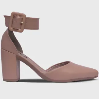 Sandália Moda-29.08 Salto Bloco Scarpin Sapato Grosso - Pink