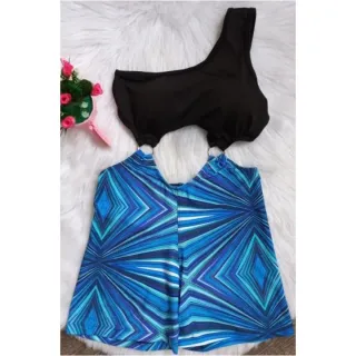 Macaquinho fitness academia curto com bojo alça única argola - Estampa 05