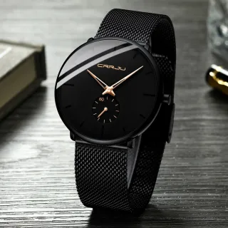 Relógio Masculino Esportivo Marca de Luxo Casual CRRJU Quartzo 2150 - black rose gold