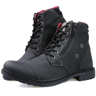 Masculino Adventure Casual Perfuros Zíper Coturno Bota Dhshoes - Marrom