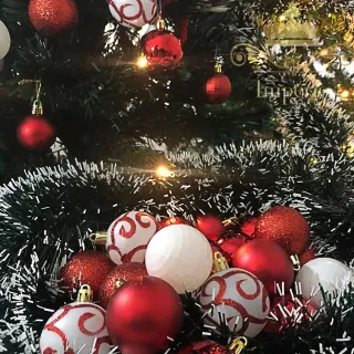 Promoção - Kit 40 Bolas de Natal Luxo Grande Mista Vermelha e Rose Dourada - Dourada rose