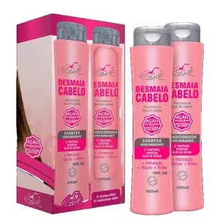 Kit Capilar - Shampoo + Condicionador - Verniz/Banho De Maçã/Desmaia Cabelo/Apaluza - 400ml - VINAGRE DE MAÇA