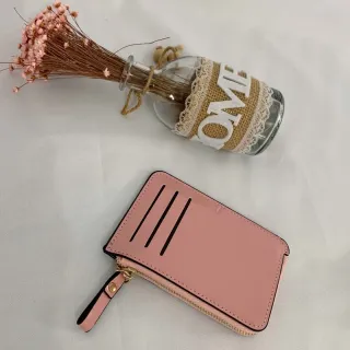 Porta cartão e moedas, carteira feminina pequena e fina - CAQUI843