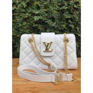 Bolsa Transversal Feminina LV Preto/Branco - Branca