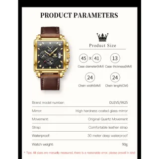 Relógio OLEVS Masculino Fashion Square à Prova D