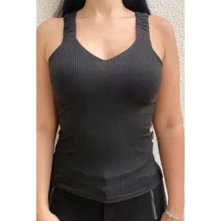 Blusinha Regata Alça Elástico Kit 3 Unidades - Roxo