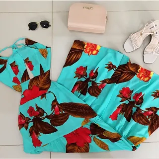 Viscose Estampada Vestido Longo - Modelos e Estampas Variadas - Longo 15