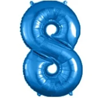 Números Metalizados Balão Azul 18 Pol - Casamento/Aniversário/Festa - 8