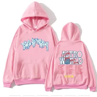 Astroworld Rapper Moletom Canguru Unissex Algodão Travis Scott - Cinza