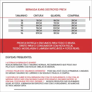 Promoção Bermuda Jeans Masculina Claro Rasgado Desfiado Branca - 40