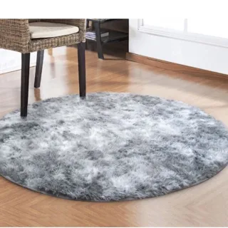 Grande Tapete Redondo Felpudo Peludo de 1,3 M - Azul