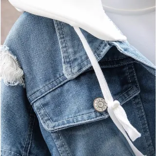 Jaqueta Manga Longa Masculina Com Capuz Jeans M-3XL - Azul Marinho