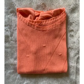 Moda Verão: Blusinha de Tricô Manga Curta Princesa - Raryel - Laranja neon