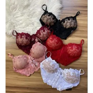 Top Cropped Nude com Renda - Fundo - Branco