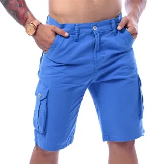 Linda Bermuda Premium Masculina Azul Lisa Cargo - 42