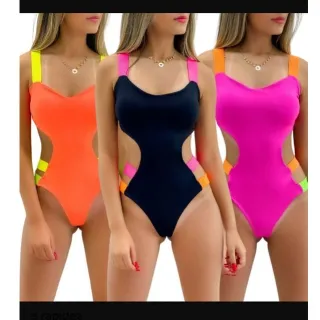 Body Neon Feminino Varias Cores Com Bojo Duplo Forrado Elastico - ROSA PINK COM ALÇA ROSA