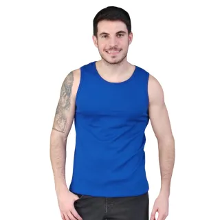 Regata Premium Elastano Masculina Ribana Americana Algodão - Branco